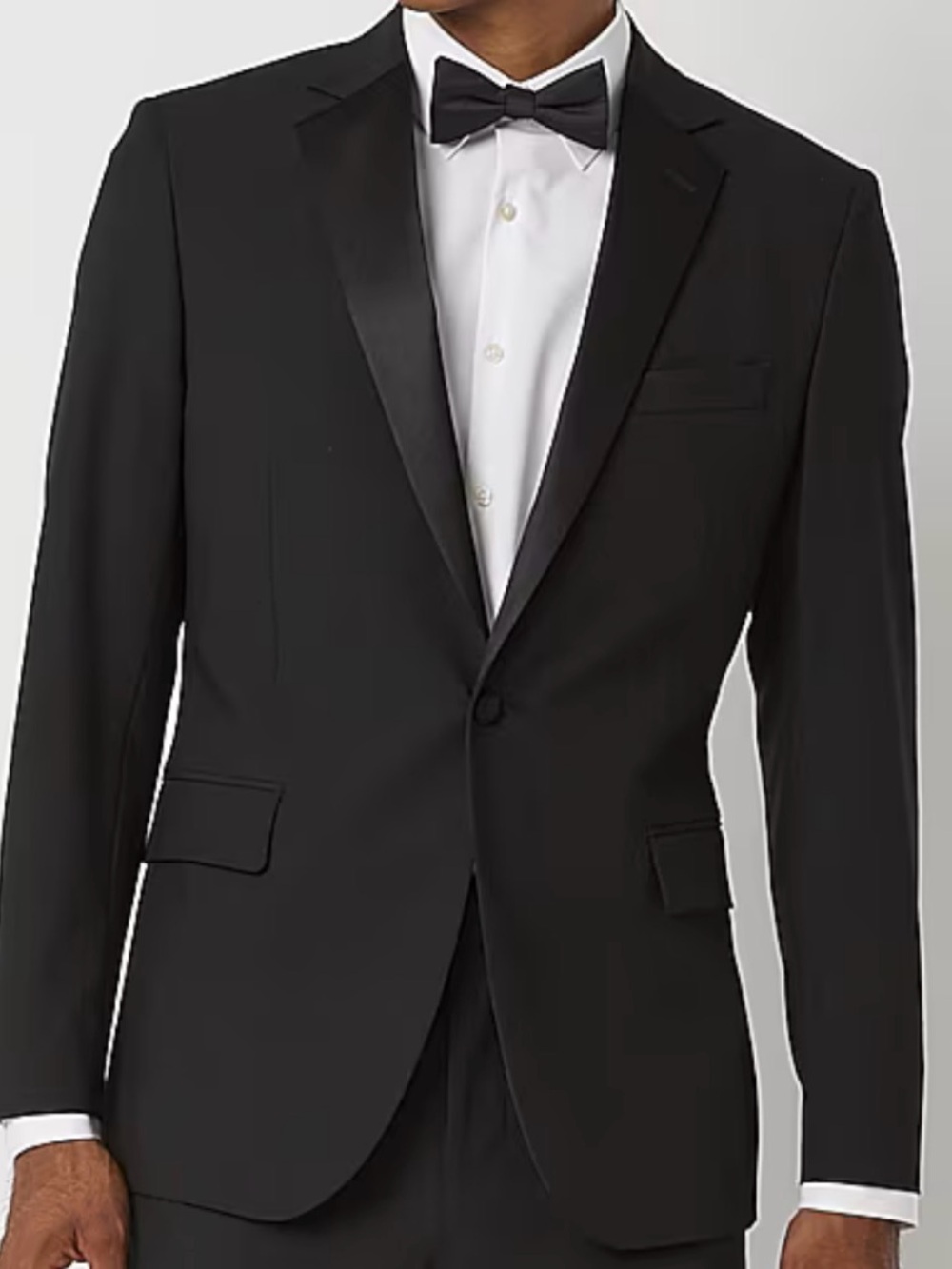 J Ferrar Slim Men's Black Classic Tuxedo Jacket